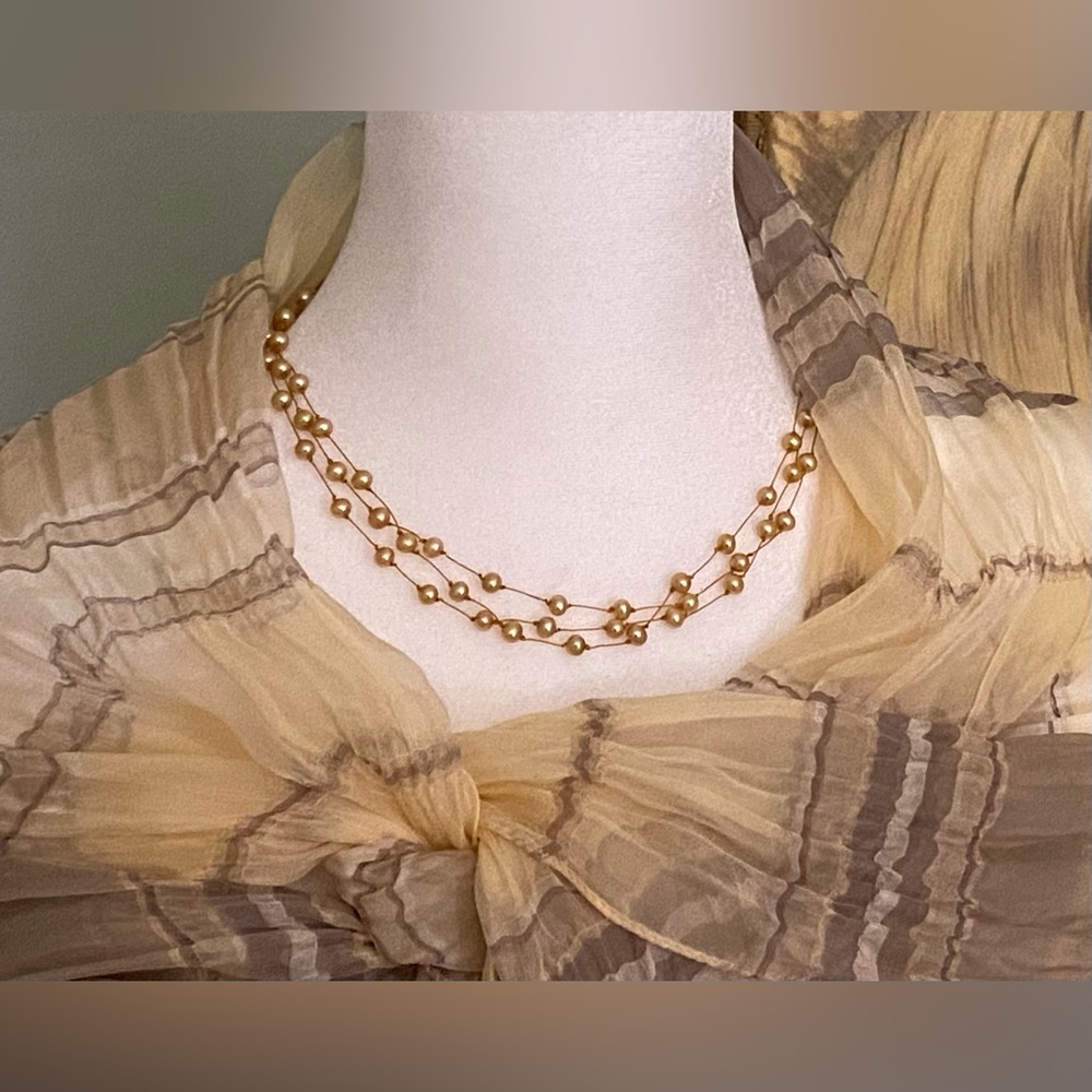 Tiny Gold Balls On A Delicate String Necklace And… - image 8